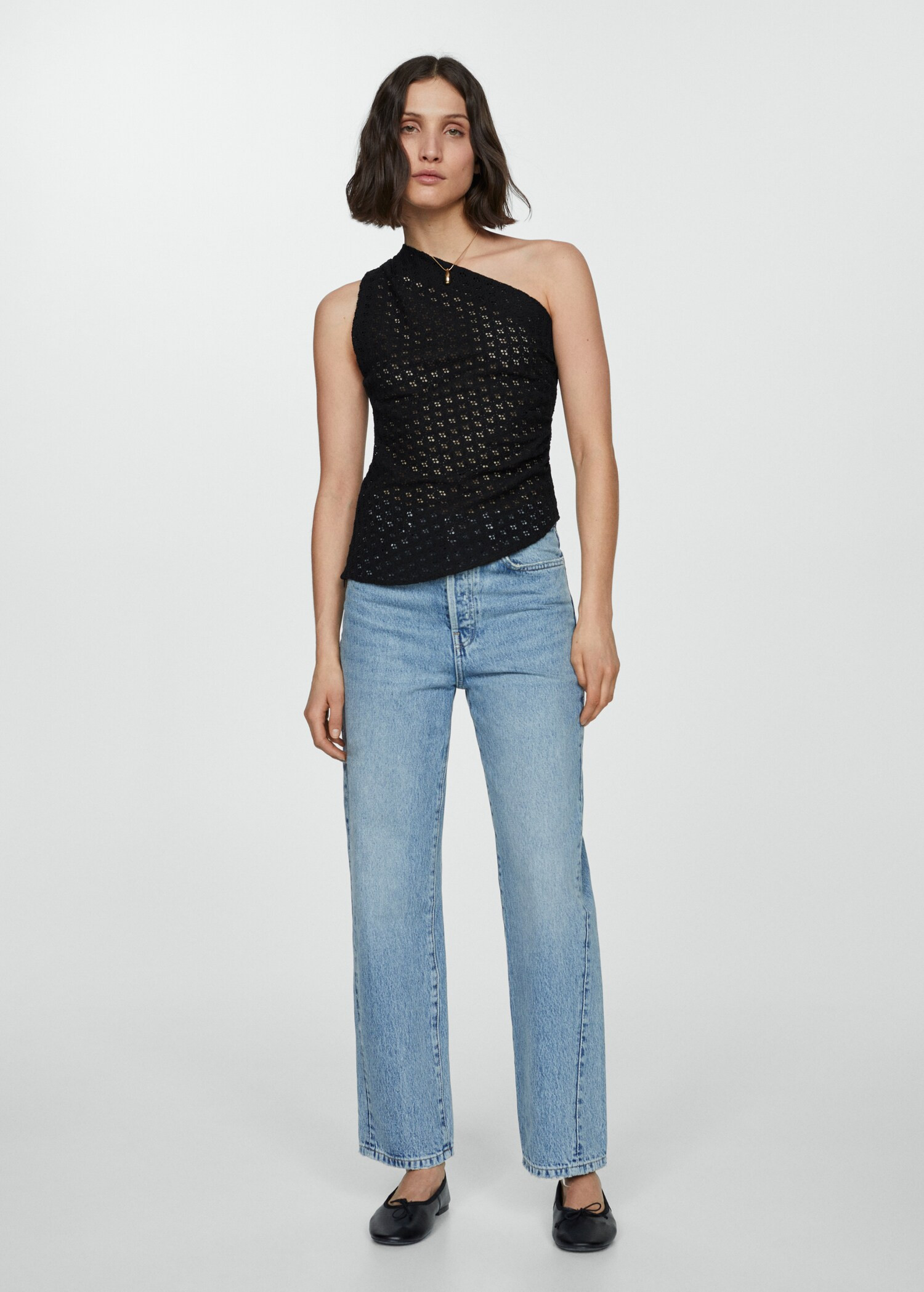 Asymmetrical openwork top | MANGO (US)