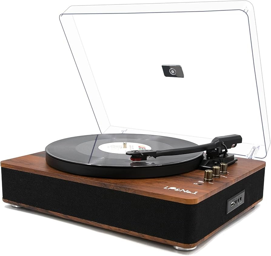 LP&NO.1 Record Player Turntable with Built-in Speakers and USB Play&Recording Belt-Driven Vintage... | Amazon (US)