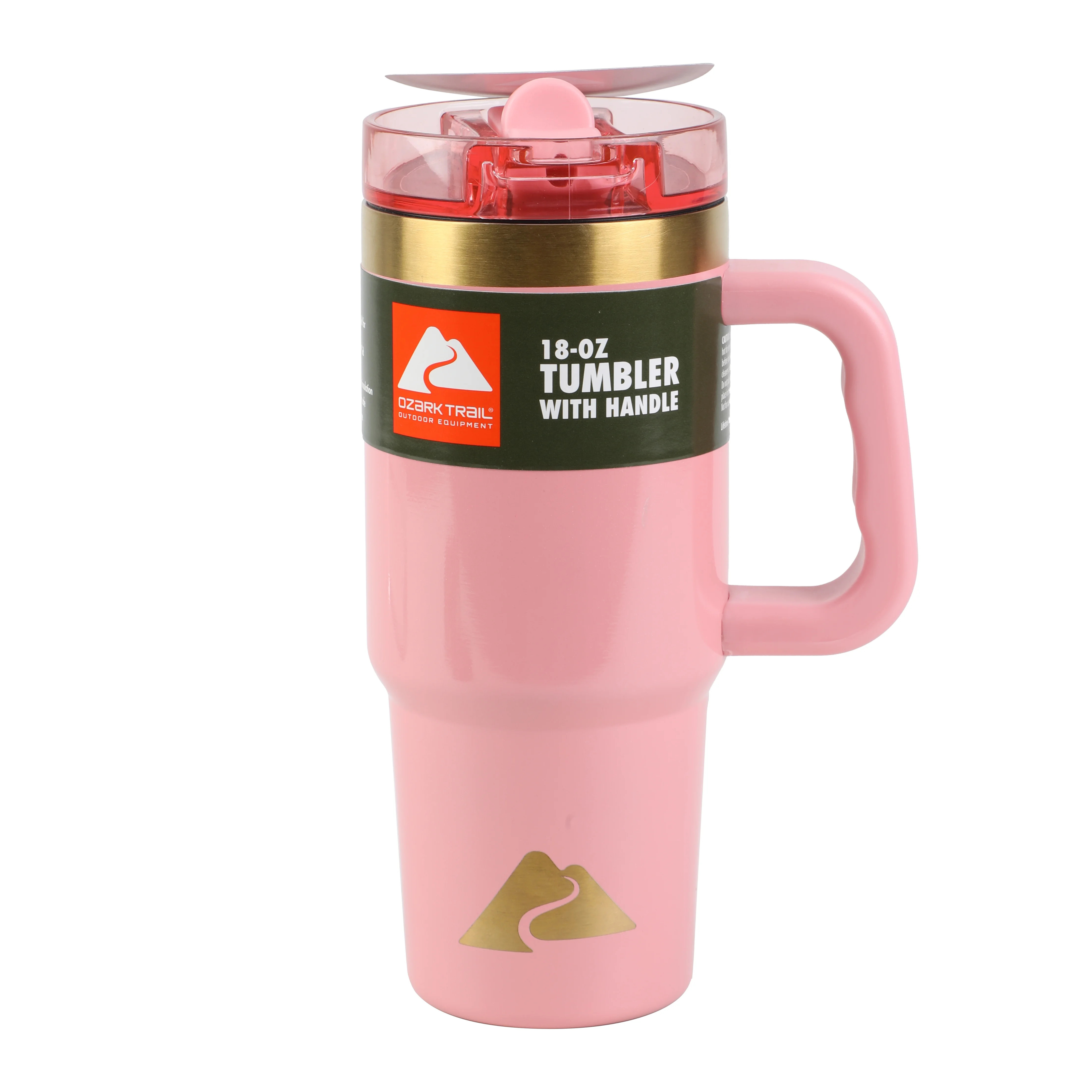 Ozark Trail 18oz Rose Shimmer Stainless Steel Insulated Tumbler with Handle and Flip Straw Lid. L... | Walmart (US)