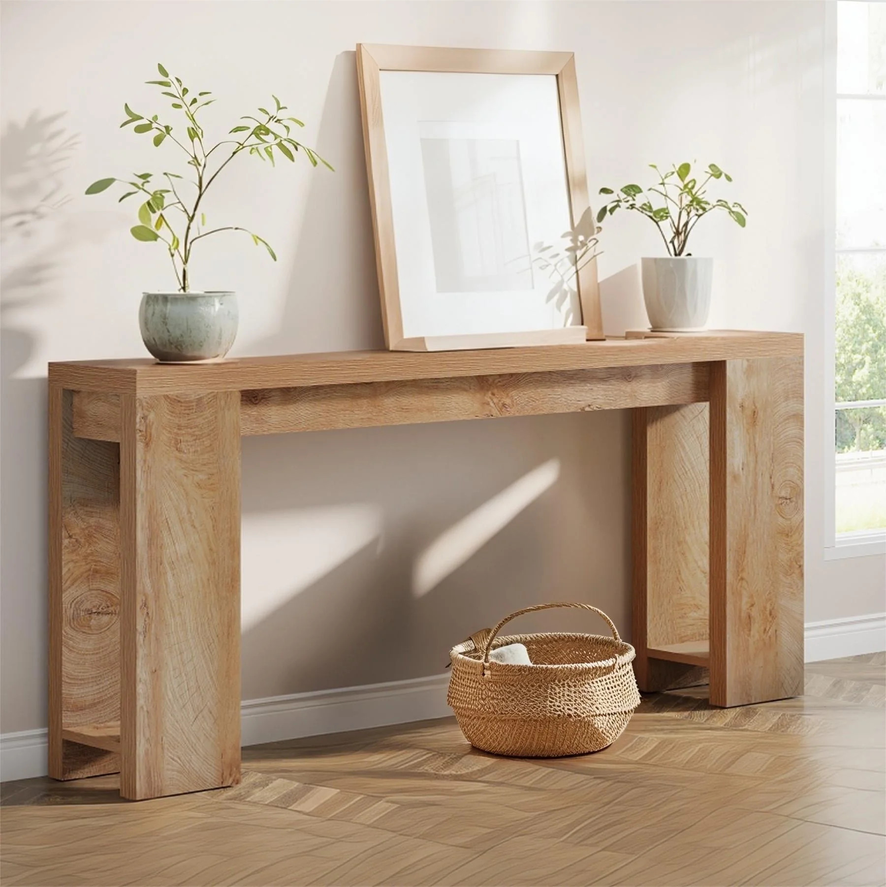 Fnova 70.9" Farmhouse Console Table for Entryway, Long Narrow Wood Entryway Table, Easy Assembly,... | Walmart (US)