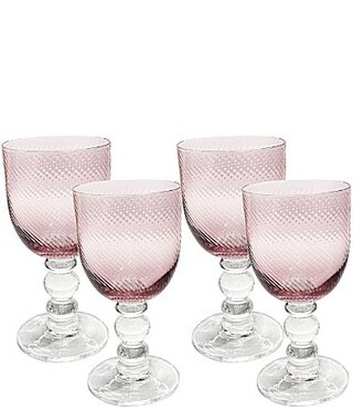 Beatriz Ball French Swirl Wine Glass Set of 4 - Pink | Dillard's