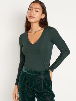 Long-Sleeve Double-Layer Sculpting Cropped T-Shirt for Women | Old Navy (US)