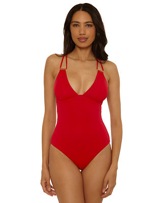 Becca Women's Riveria Seersucker Textured One-Piece Swimsuit - Macy's | Macy's