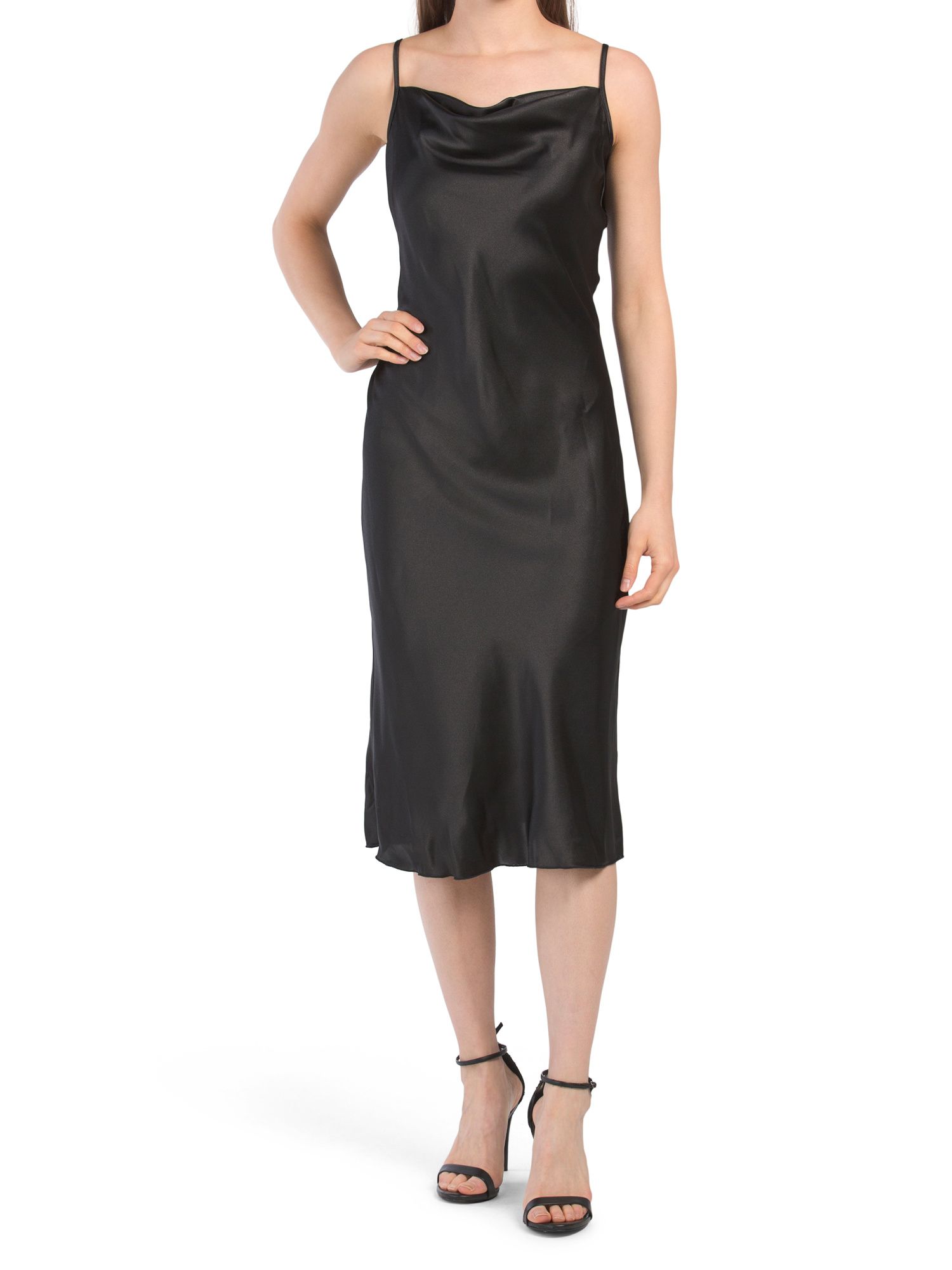 Made In Usa Cowl Neck Midi Satin Slip Dress | TJ Maxx