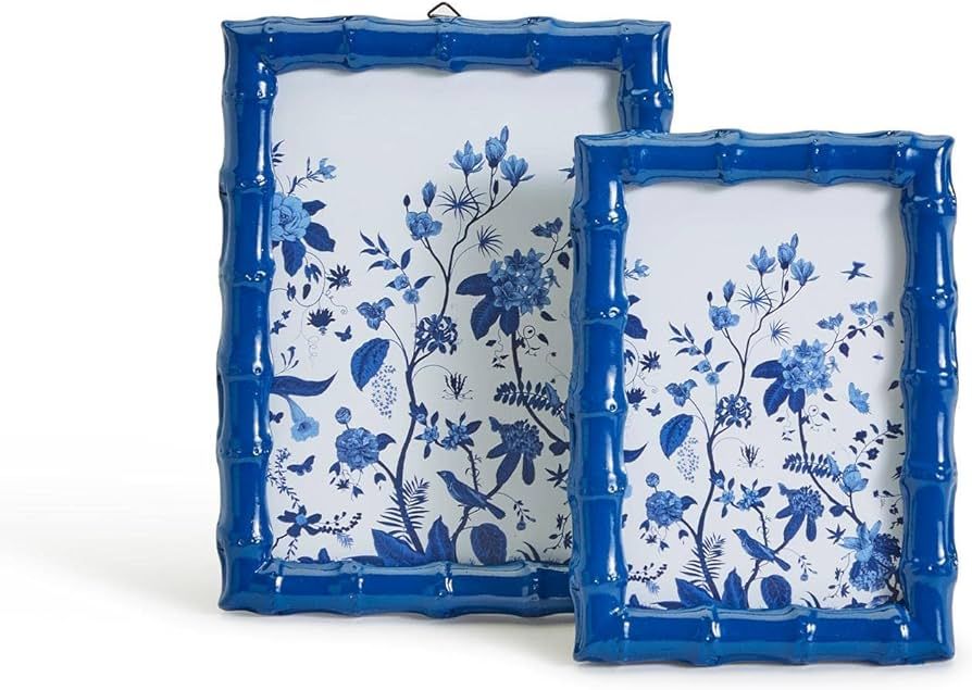 Two's Company Blue Set of 2 Faux Bamboo Photo Frames Includes 2 Sizes | Amazon (US)