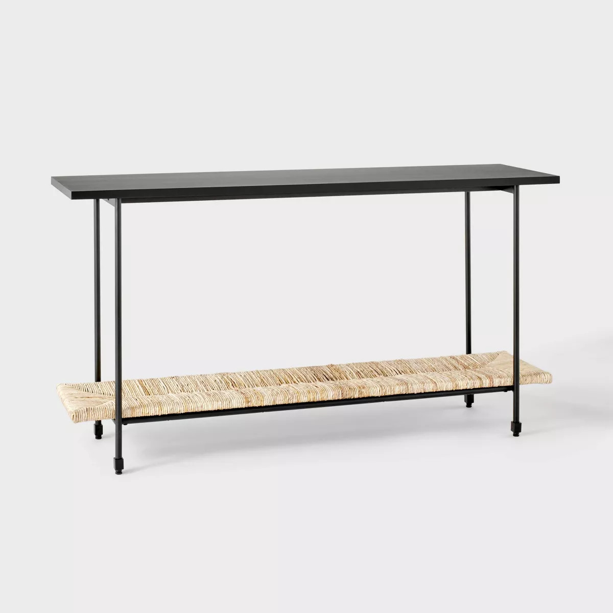 Metal and Rush Weave Top Console Table Black - Threshold™ designed with Studio McGee: Mahogany ... | Target