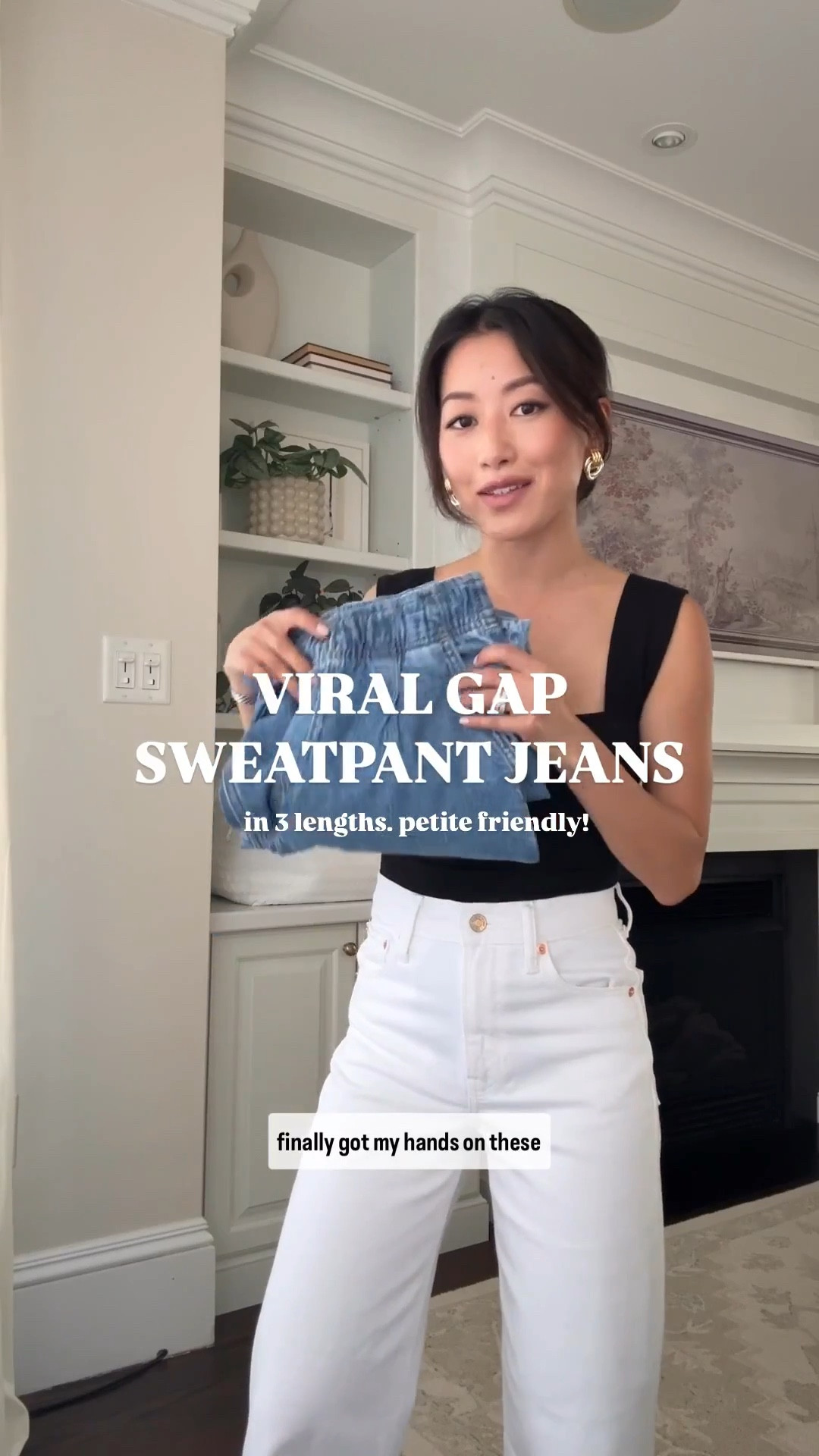 These gap jeans and wireless bra were bestsellers last month! The pull on waist jeans are now on sale with several sizes restocked 

Intro:
• Gap High Rise Stride Wide-Leg Ankle Jeans 24 Regular - love these! I’m petite and regular sizing fits perfectly as full length on me with flats.

Look 1:
• Gap Pull on style jeans Xs petite fits big on me (I tightened the drawstring waist). 14” across the stretch waistband, 28” inseam. 

• Amazon thong sandals with low kitten heel 5.5 

• reformation black tank Xs, old 
 
• Polene beri bag (not linkable)

Look 2:
• Gap mid rise baggy jeans Xs petite- the petite runs shorter than the other style , I am 5 feet tall and it works with flats and sneakers, a little short with heels 

• Gap white rib tank Xs petite 

• Amazon sandals again 5.5 

• Heaven mayhem mini knot mixed metal earrings - super lightweight , my everyday earrings 

Gap viral jeans, petite style, casual everyday looks, easy mom outfits

#LTKPetite #LTKFindsUnder100 #LTKStyleTip