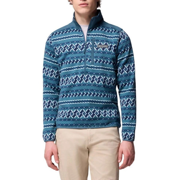 Men's Columbia Sweater Wather Printed II 1/2 Zip Pullover Medium Everblue KnitKnot | Scheels