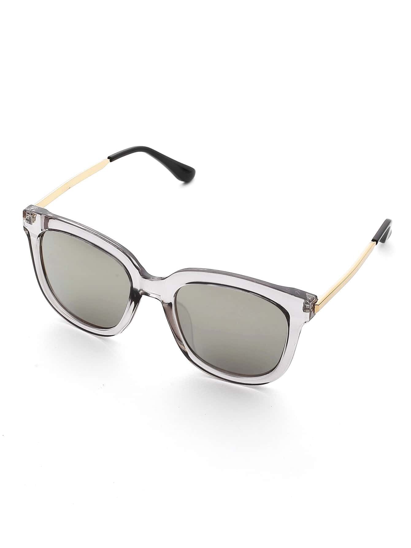 Clear Frame Mirror Lens Sunglasses | ROMWE