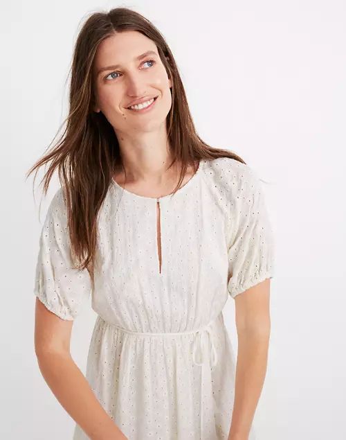 Eyelet Tassel-Tie Mini Dress | Madewell