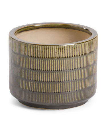 Large 13in Glazed Ceramic Planter Pot | TJ Maxx