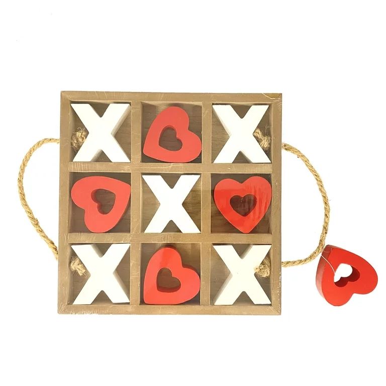 Way to Celebrate Valentines MDF Red & White Tic Tac Toe Game Decoration, 11.75" | Walmart (US)