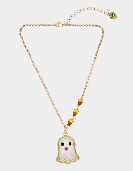 RICH WITCH SHORT GHOST NECKLACE ORANGE | Betsey Johnson