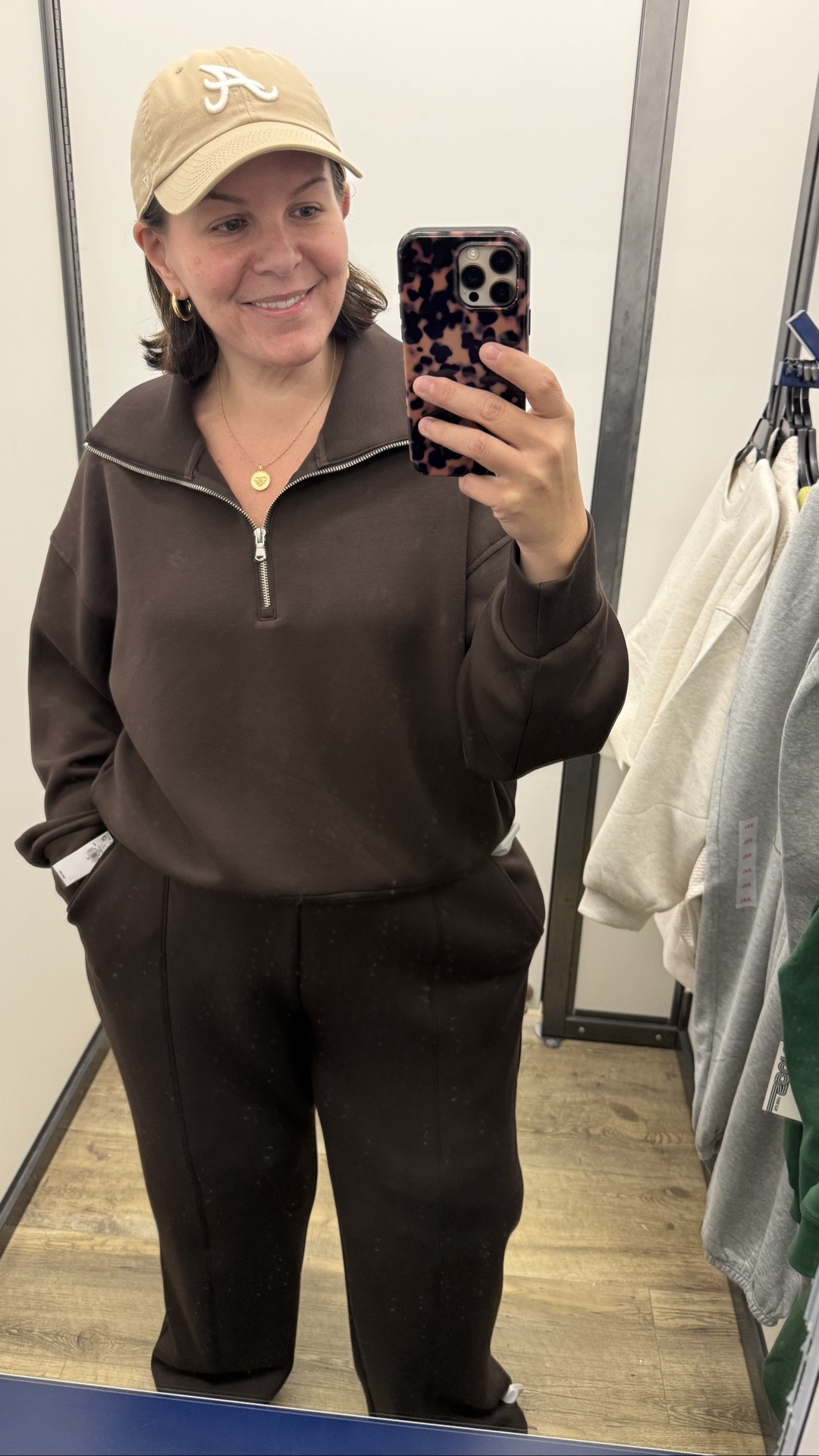 If you love the idea of Spanx AirEssentials but it's just not in the budget, I would recommend checking out the Old Navy Bounce Fleece line! It's probably the closest look for less I've ever found and it comes in sizes XS-4X. This is a perfect travel outfit or easy mom outfit! Wearing XL in both pieces. 

 #LTKootd #LTKmomlife #LTKMidsize