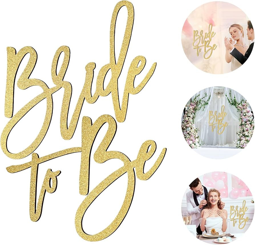 Bride to Be Sign (Gold/Wooden) - Elegant Bridal Shower and Wedding Party Decoration | Amazon (US)