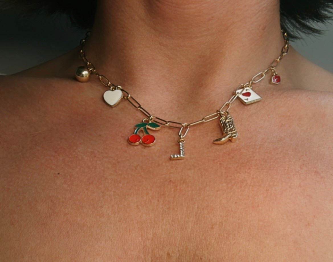 the cutest charm necklace - customize any letter 🍒