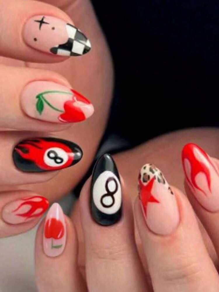 Instantly Upgrade Your Look With,24Pcsalmond Nails,Flowers Three-Dimensional Simple Pink Series P... | SHEIN