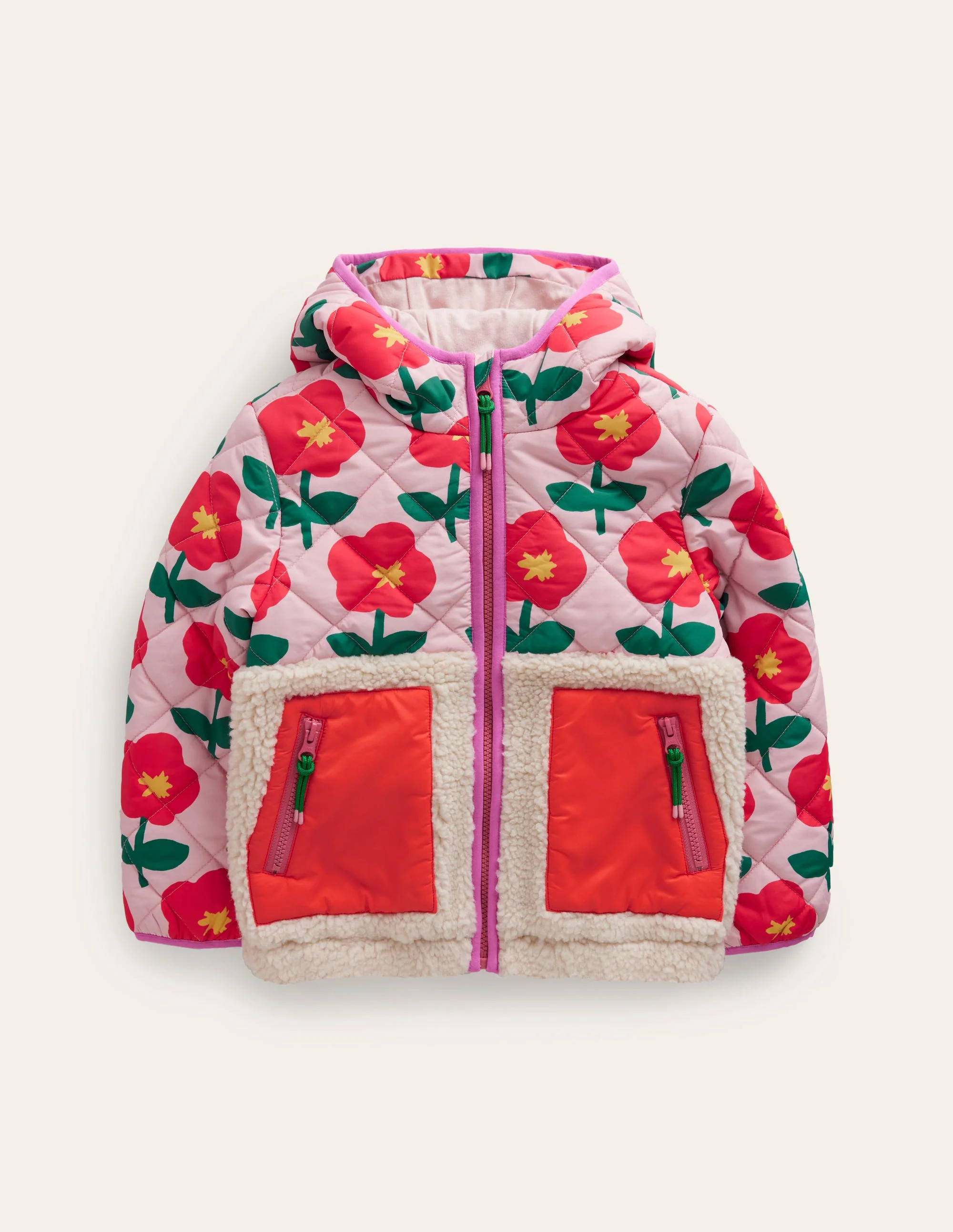 Annabelle Jacke mit Teddyfell-Mix-Vintage-Rosa Cutout Blume | Boden DE