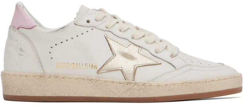 White & Pink Ball Star Sneakers | SSENSE