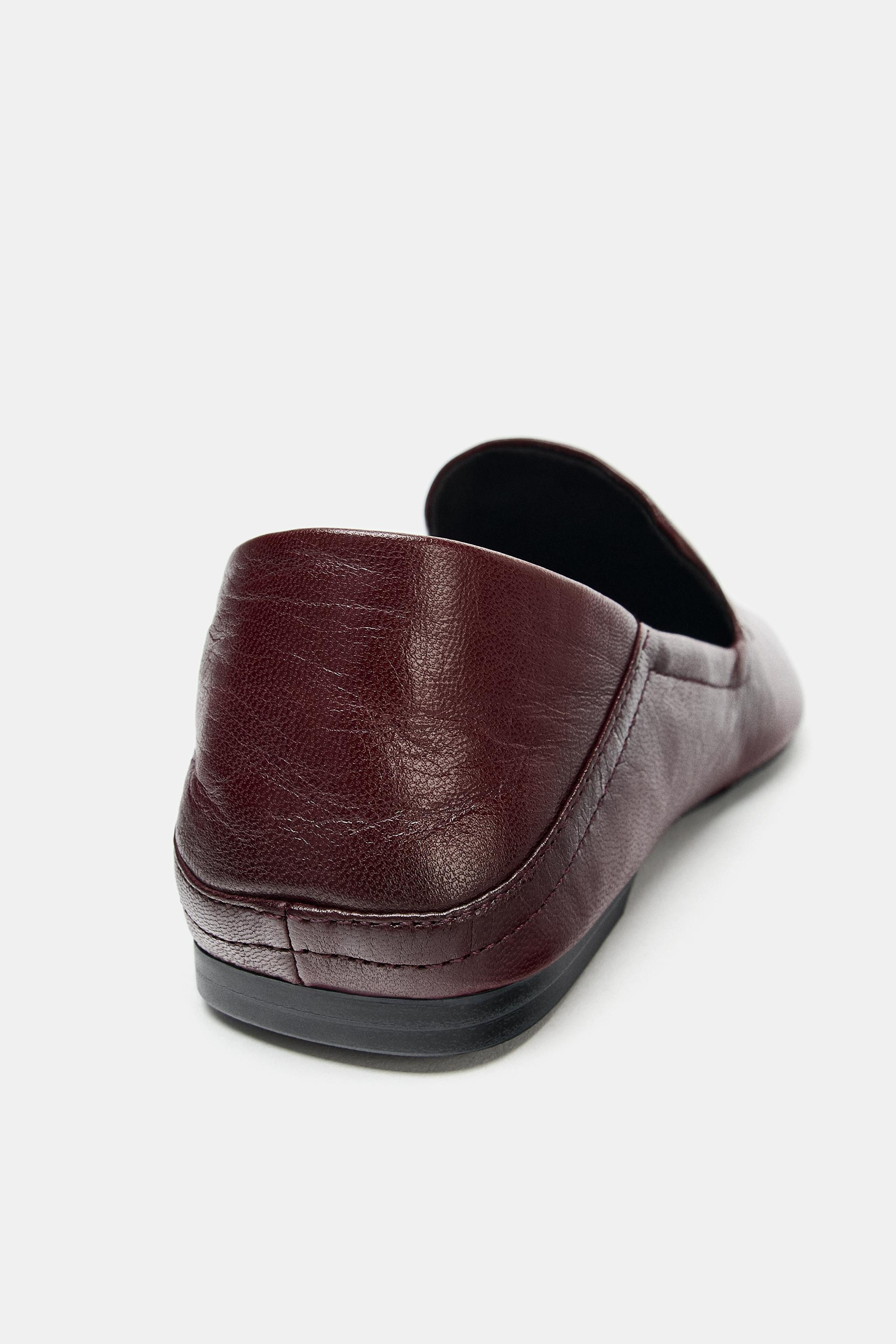 LEATHER LOAFERS WITH HIGH VAMP | Zara US