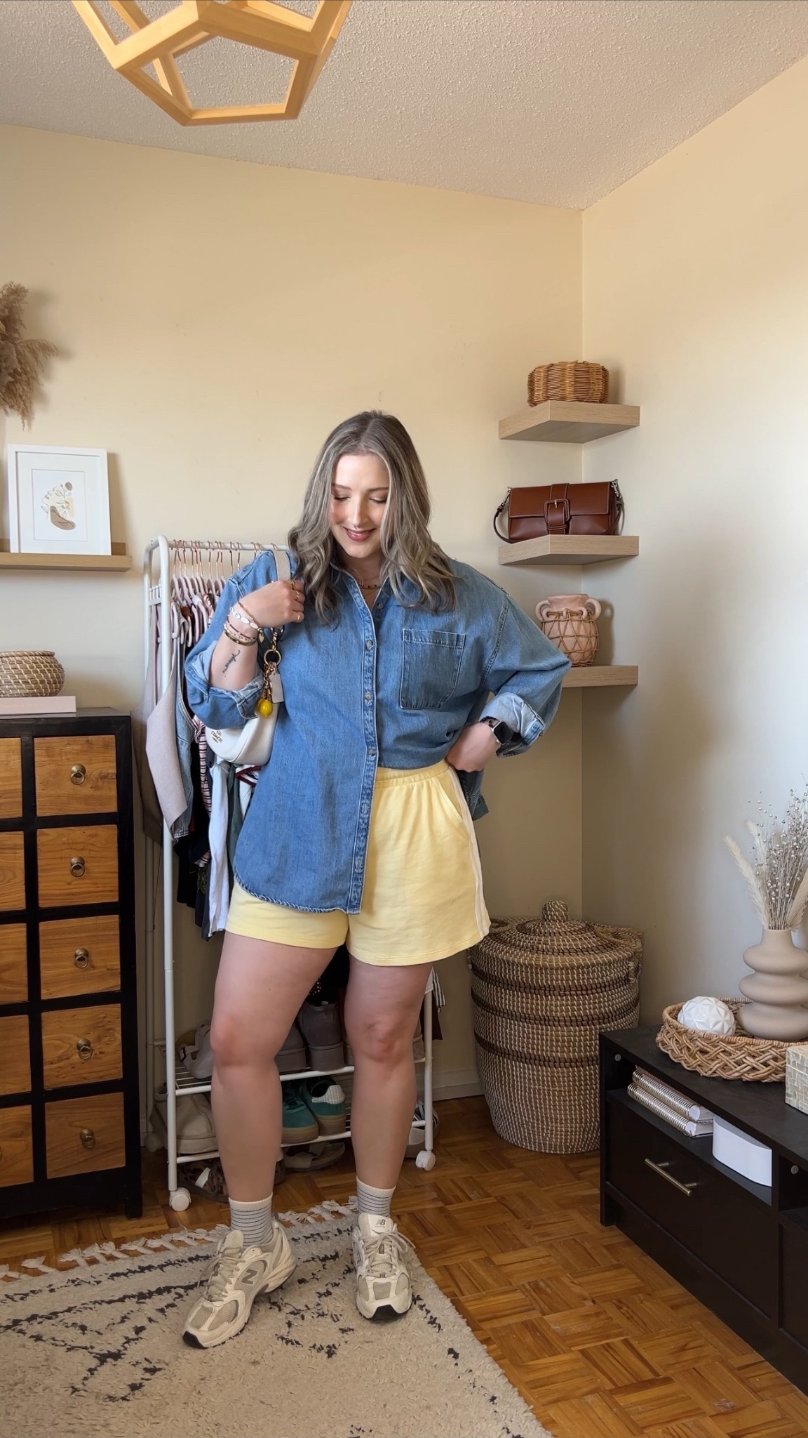 Comfy casual spring to summer outfit! Wearing my usual size L in both the denim shirt and butter yellow shorts. Canadian Old Navy links are under “similar products”. New Balance sneakers are so comfy for walking but run a little big, I’m a 9.5-10 and wear a 9.


#LTKmidsize #LTKsummer #LTKstyletip