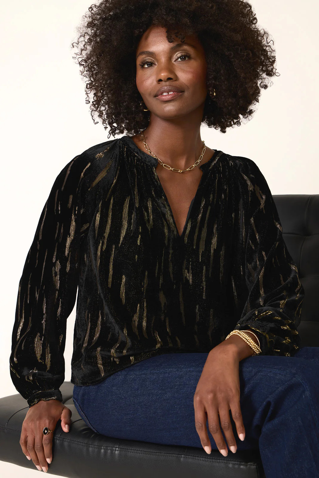 Lucy Velvet Burnout Blouse | Evereve