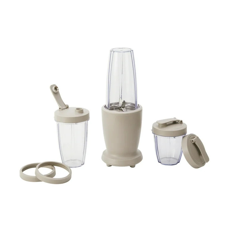 Mainstays 10-Piece Blender Set, Washed Stone, 300W, with 3 Jars (10oz, 16oz, 18oz), 2 Drinking Li... | Walmart (US)