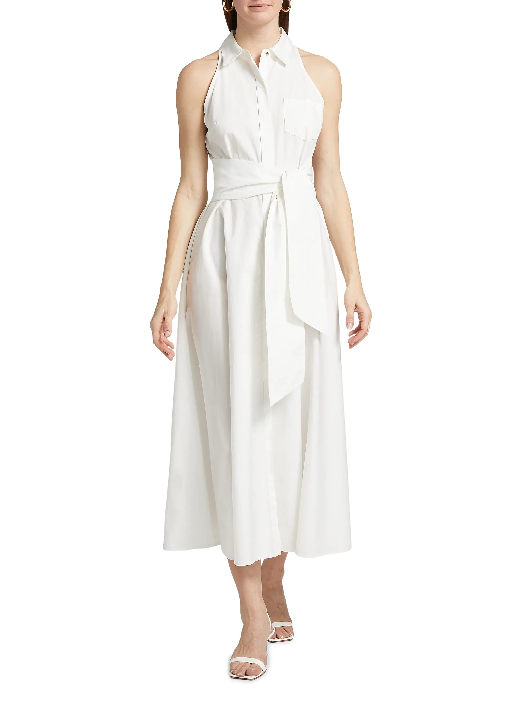 Chelsea Stretch-Cotton Sleeveless Midi-Shirtdress | Saks Fifth Avenue