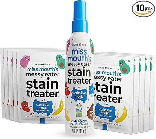 Miss Mouth's Messy Eater Stain Treater Spray - 4oz & 10 Wipes Stain Remover - Newborn & Baby Esse... | Amazon (US)