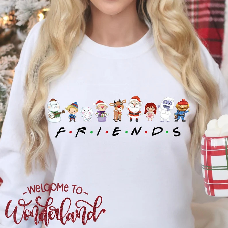 Rudolph Reindeer Friends Christmas Sweatshirt. FAST FREE SHIPPING Christmas Friend Gift. Funny Ru... | Etsy (US)