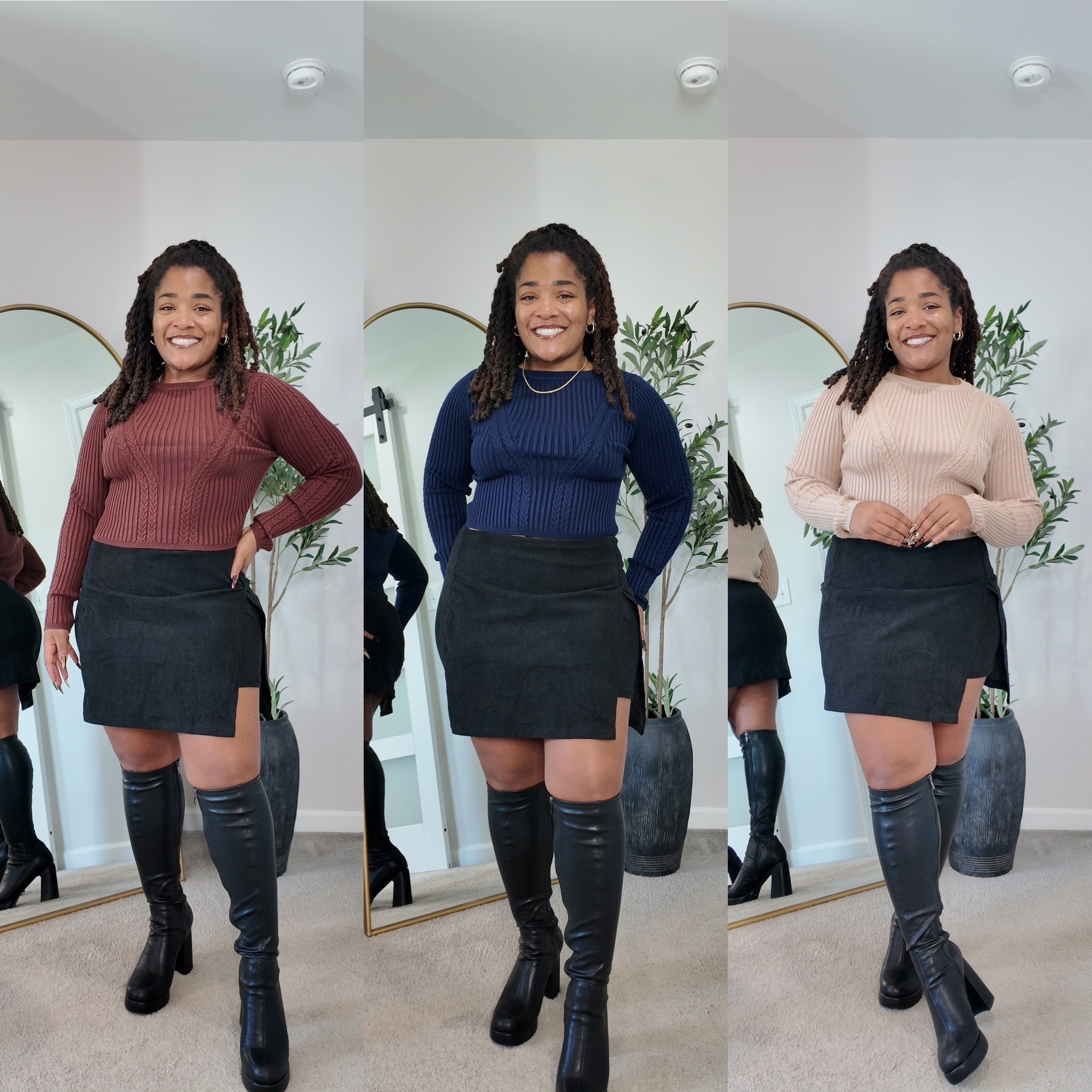 These ribbed sweaters are giving cozy and classy 🍂 Paired them with this slit mini skirt and tall boots for an easy fall outfit that works for brunch, date night, or just feeling cute on a chilly day.
🧶 Comes in multiple colors (wearing brown, navy & beige)
👢 True to size in both pieces

#LTKStyleTip #LTKMidsize #LTKSeasonal