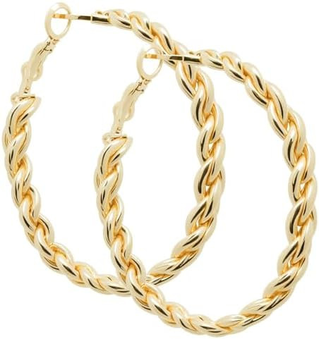 ToHeart Gold Silver Hoop Earrings Twisted Hoop Earrings For Women Hypoallergenic Jewelry for Wome... | Amazon (US)