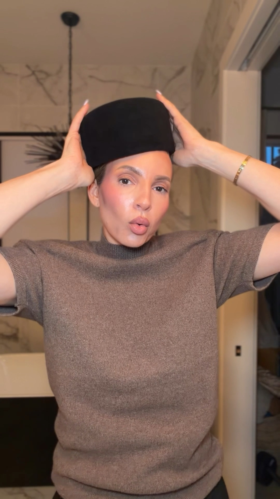 Wearing a small in the top and the pants. Lipstick is cool teddy and lip liner is anywhere caffeine. Bracelet is from tame New York. ￼

#LTKstorytime #LTKmomlife #LTKgrwm