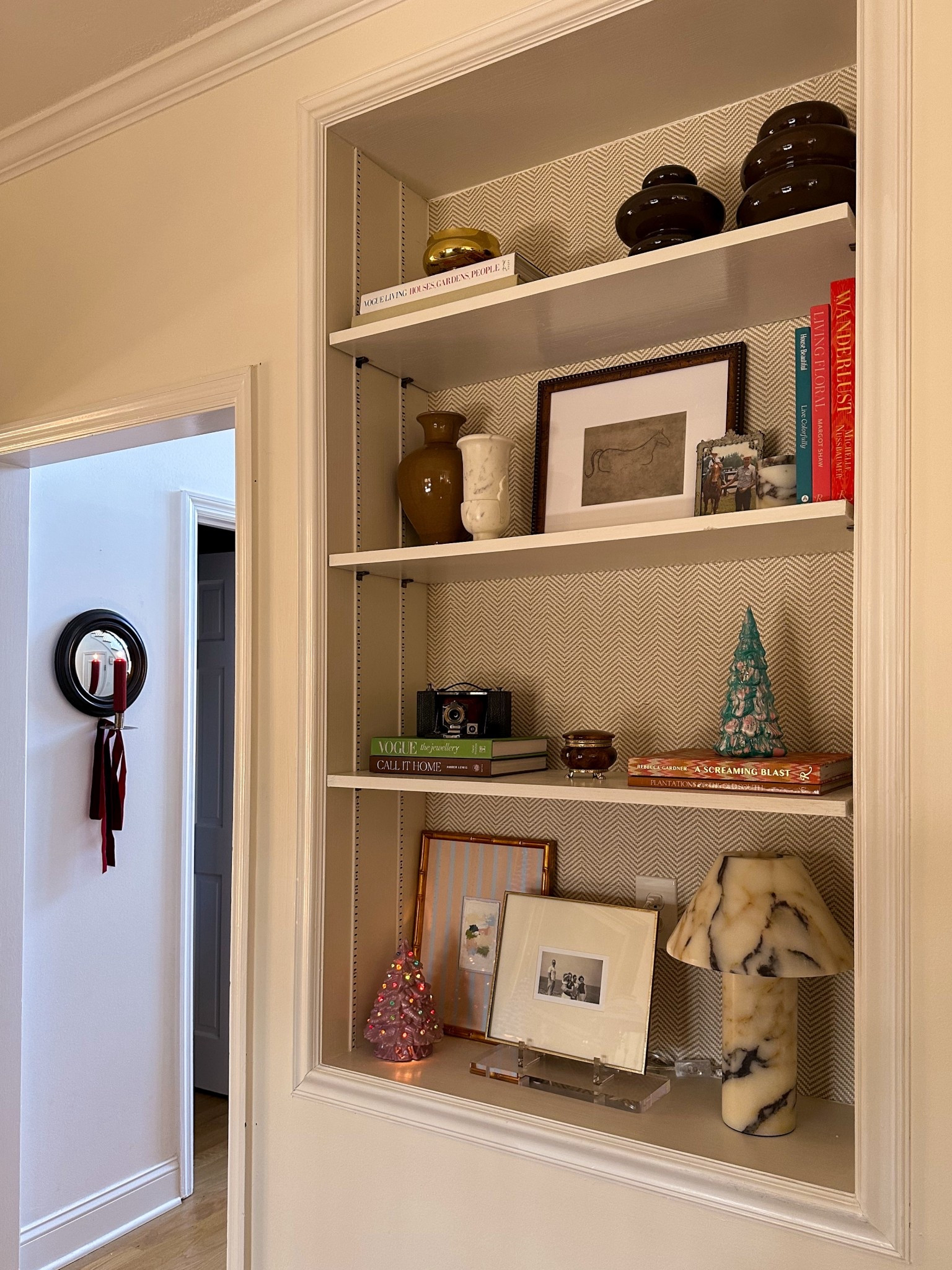 Touches of Christmas and an excuse to restyle my bookshelf in the living room! Love how this is shaping up! 

#LTKSeasonal #LTKHome #LTKHoliday
