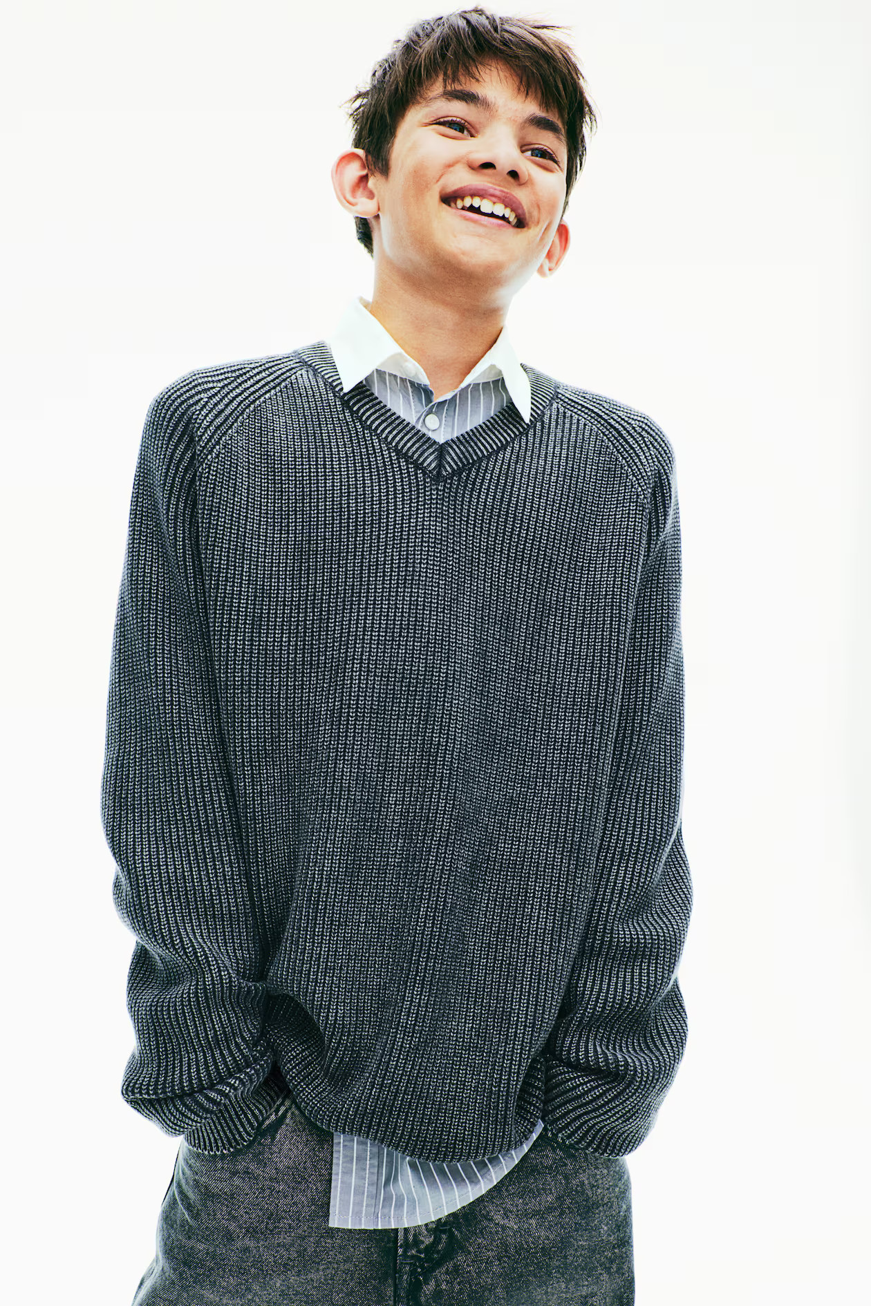 Rib-Knit V-Neck Sweater | H&M (US + CA)