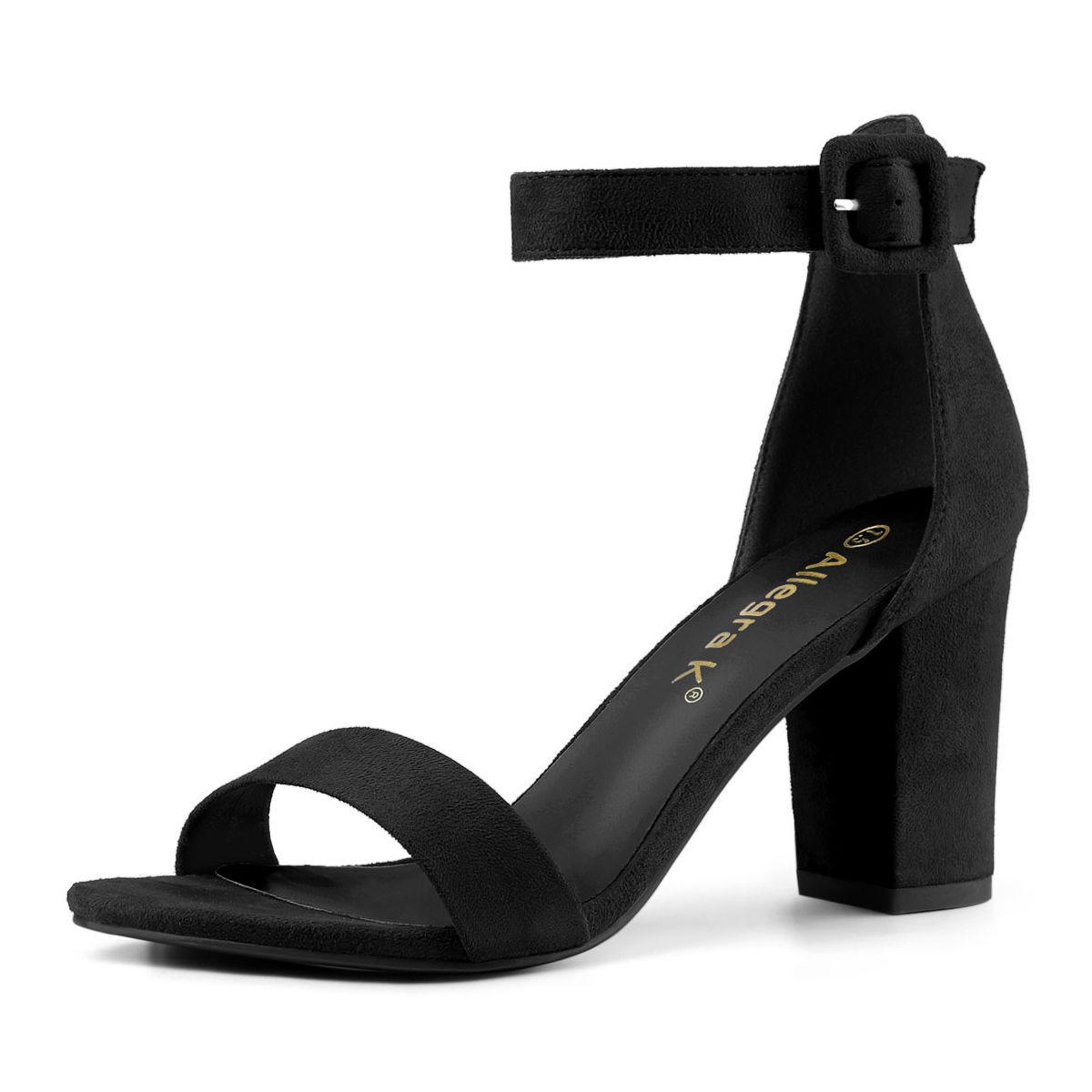 Allegra K Women's High Buckle Ankle Strap Open Toe Chunky Heels Sandals | Target