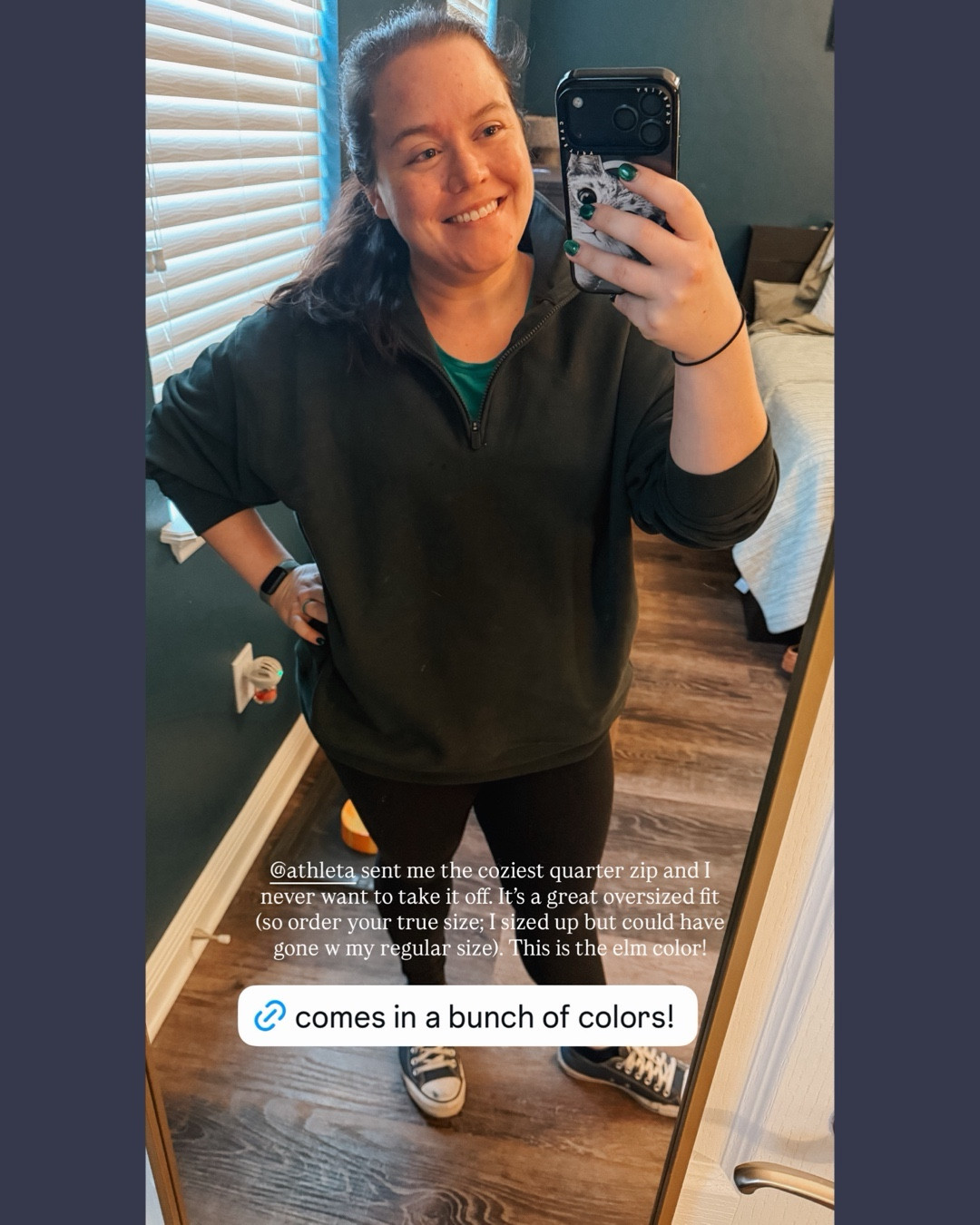 Cute and cozy quarter zip from Athleta 💚 get your true size (I sized up but probably should have stuck w my usual size). It has pockets, comes in a bunch of colors, and is so comfy! 

#LTKHoliday #LTKfitnessgoals #LTKActive