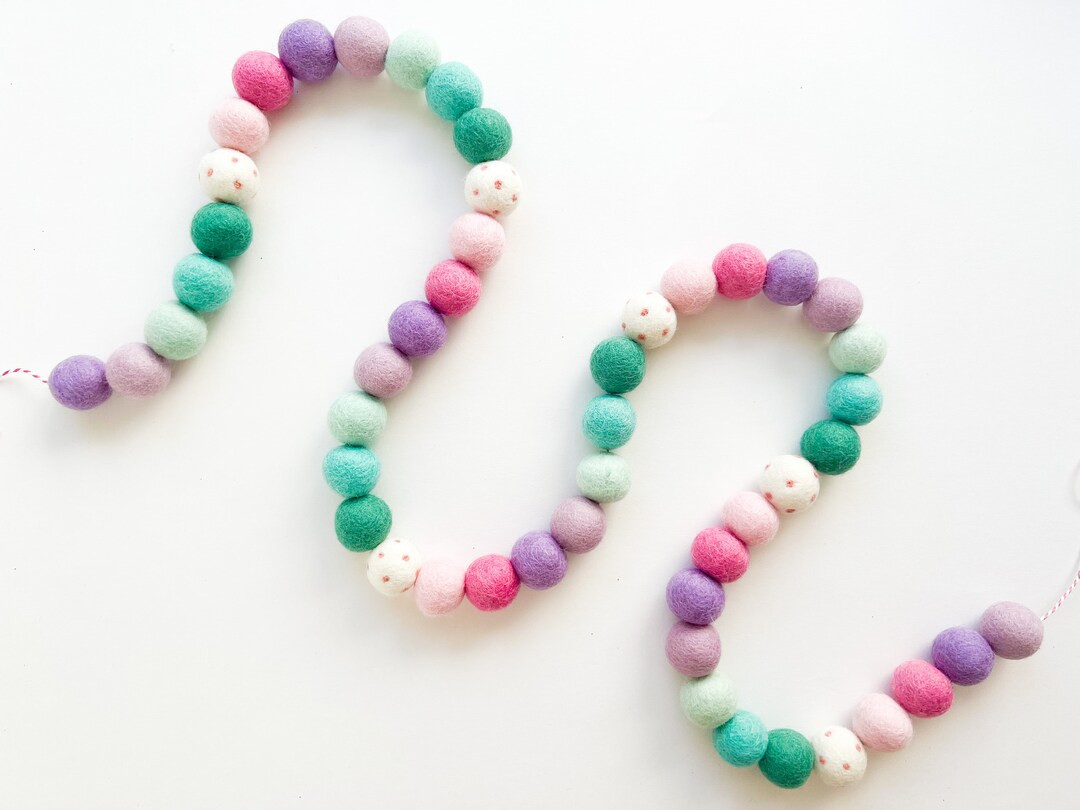 Mermaid Ombre Felt Ball Garland, Bunting, Banner - Etsy | Etsy (US)