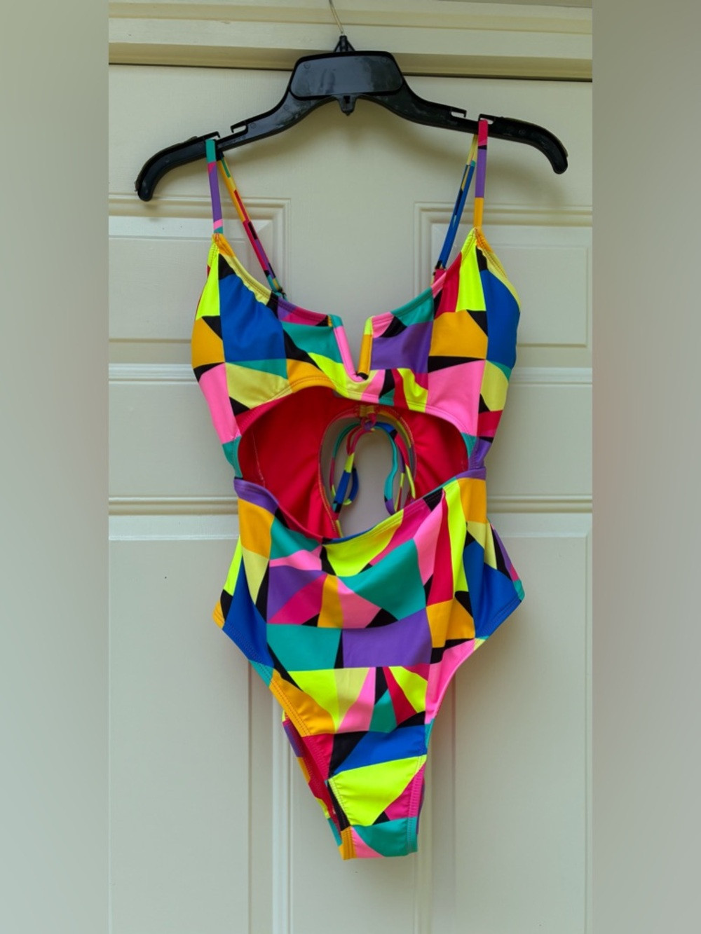No Boundaries Womens Cheeky One Piece Swimsuit Size L Multicolor Geometric New | Poshmark