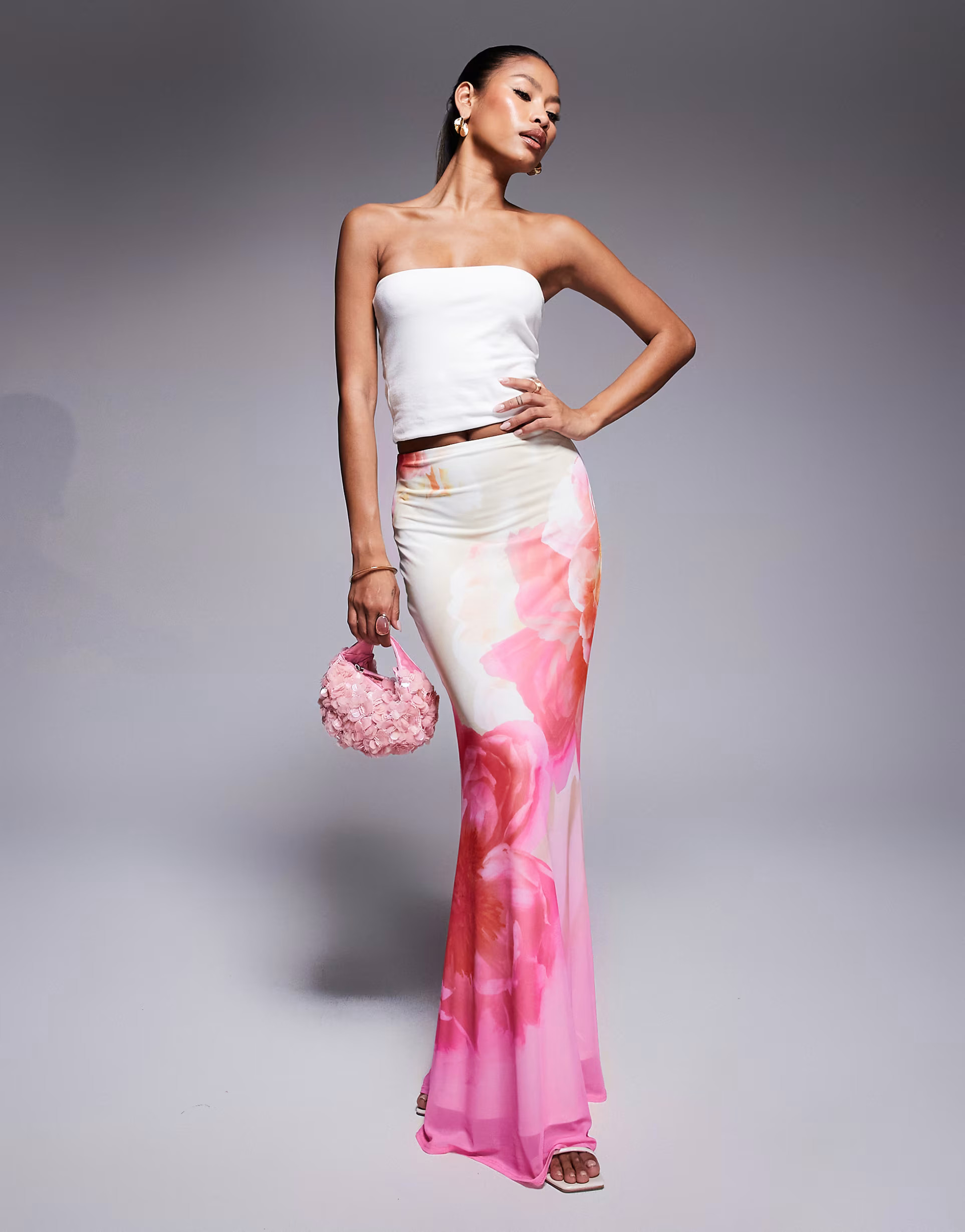 AFRM maxi skirt in ombre pink floral | ASOS (Global)