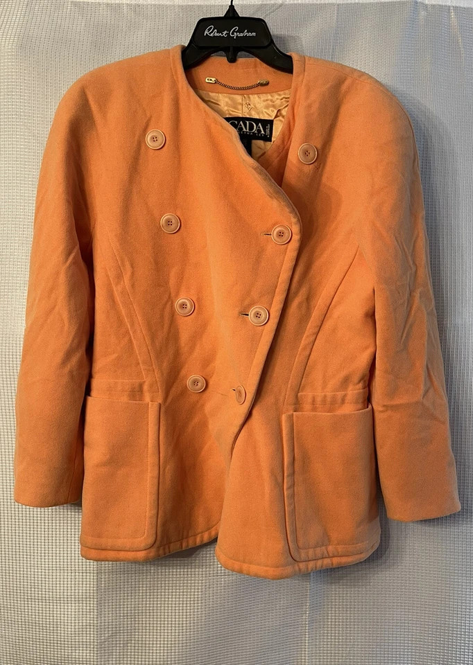 Vintage ESCADA Margaretha Ley Womens Orange Wool Blend Jacket Coat Size 40  | eBay | eBay US