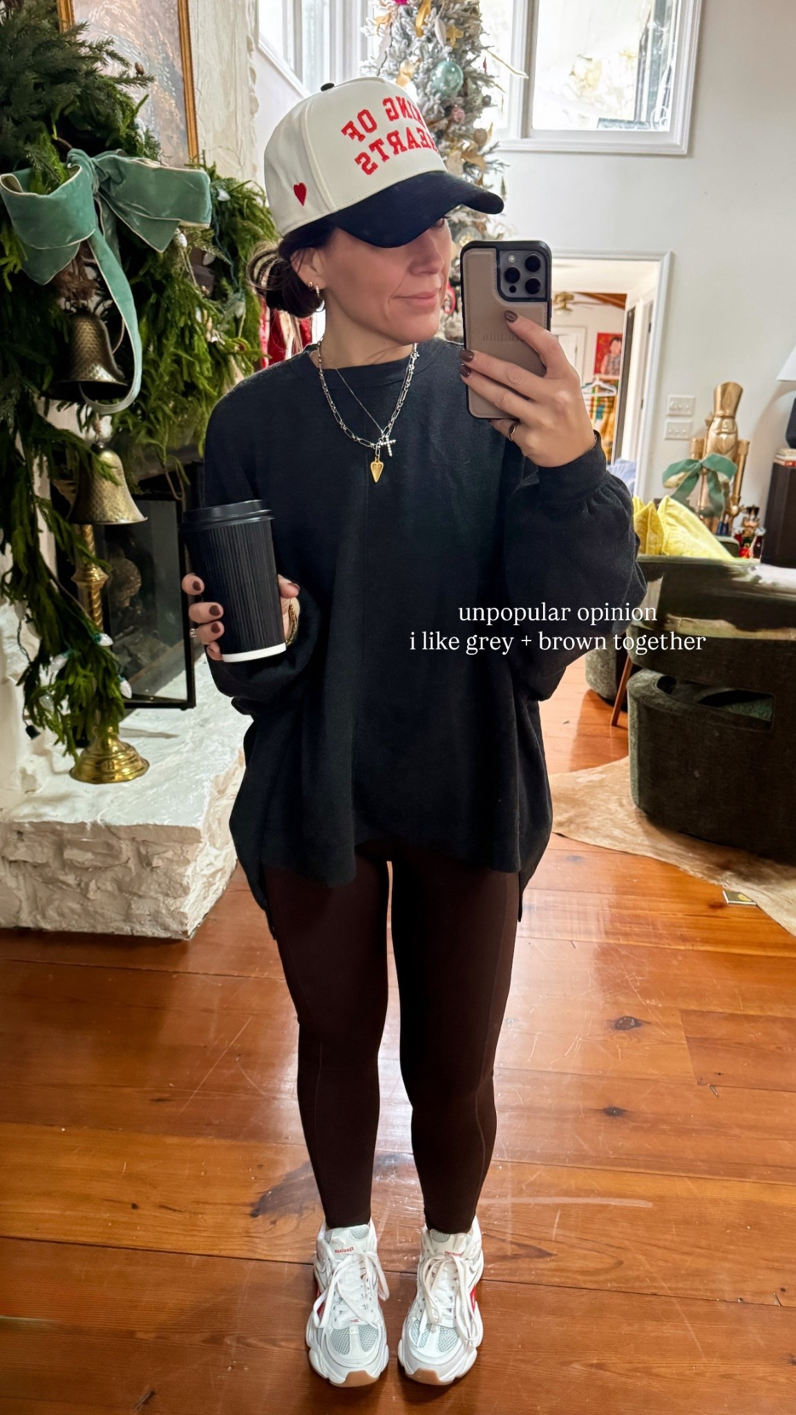 🩶🤎🩶 Friday fit 💕 favorite FP pullover is like a mix of a sweater and a sweatshirt 🎉 love love love these Amazon leggings! And a good Reebok 🤷🏻‍♀️🙏🏽👏🏽

#LTKSaleAlert #LTKmomlife #LTKootd