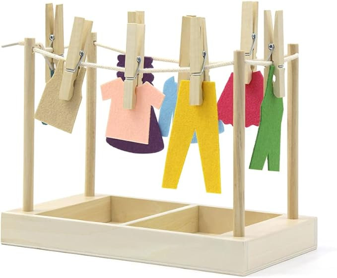 Kiddison Montessori Clothesline Activity Set – Practical Life Preliminary Exercise for Casa (Ag... | Amazon (US)