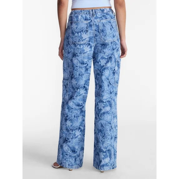 No Boundaries Wide Leg Cargo Pants, 31'' Inseam, Women's | Walmart (US)