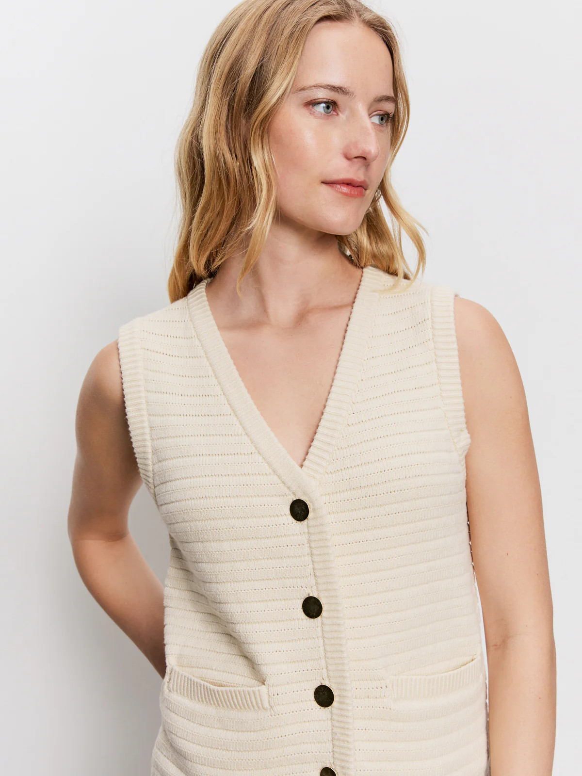 Textured Sweater Vest Macrame | Sanctuary Clothing