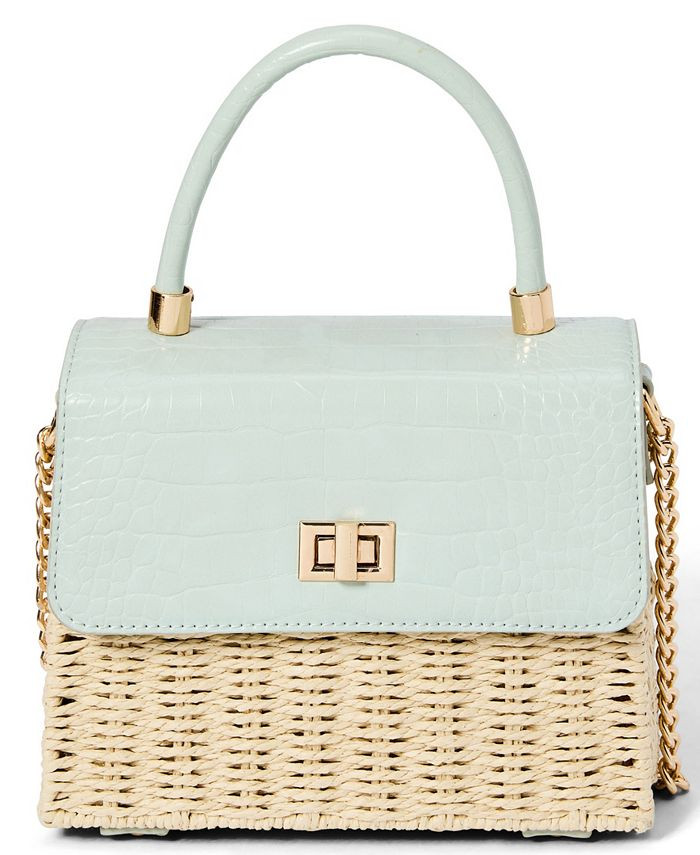 Women's Briar Faux Croc Straw Crossbody | Macys (US)