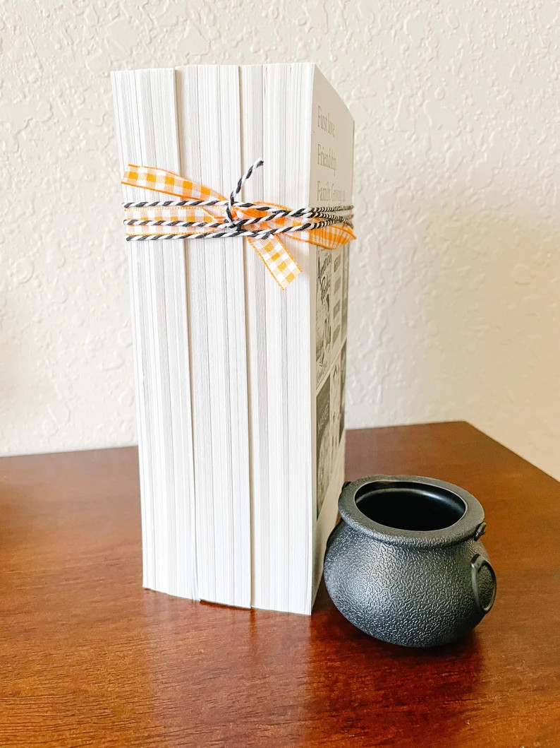 Farmhouse stacked books-stacked books-stacked book decor-hocus pocus stacked books-halloween stac... | Etsy (US)