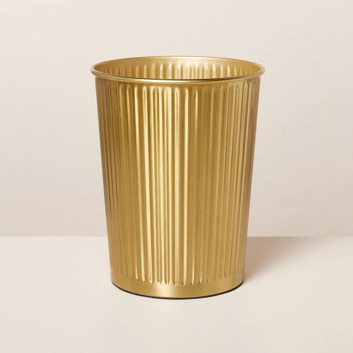 2.4gal Fluted Brass Bathroom Wastebasket Antique Finish - Hearth & Hand™ with Magnolia: Open-To... | Target