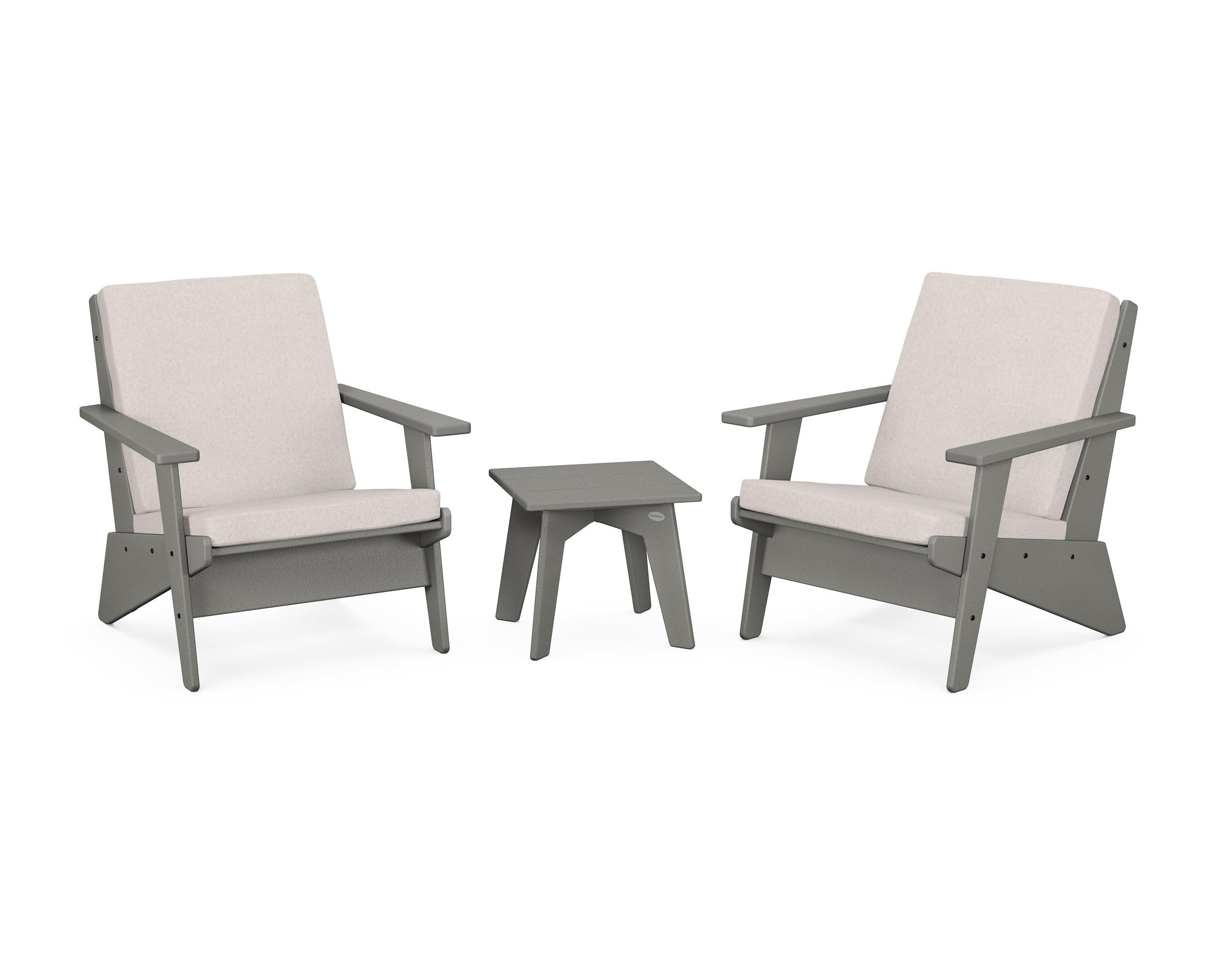 Riviera Modern Lounge 3-Piece Set | POLYWOOD