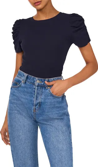 Puff Sleeve Rib T-Shirt | Nordstrom